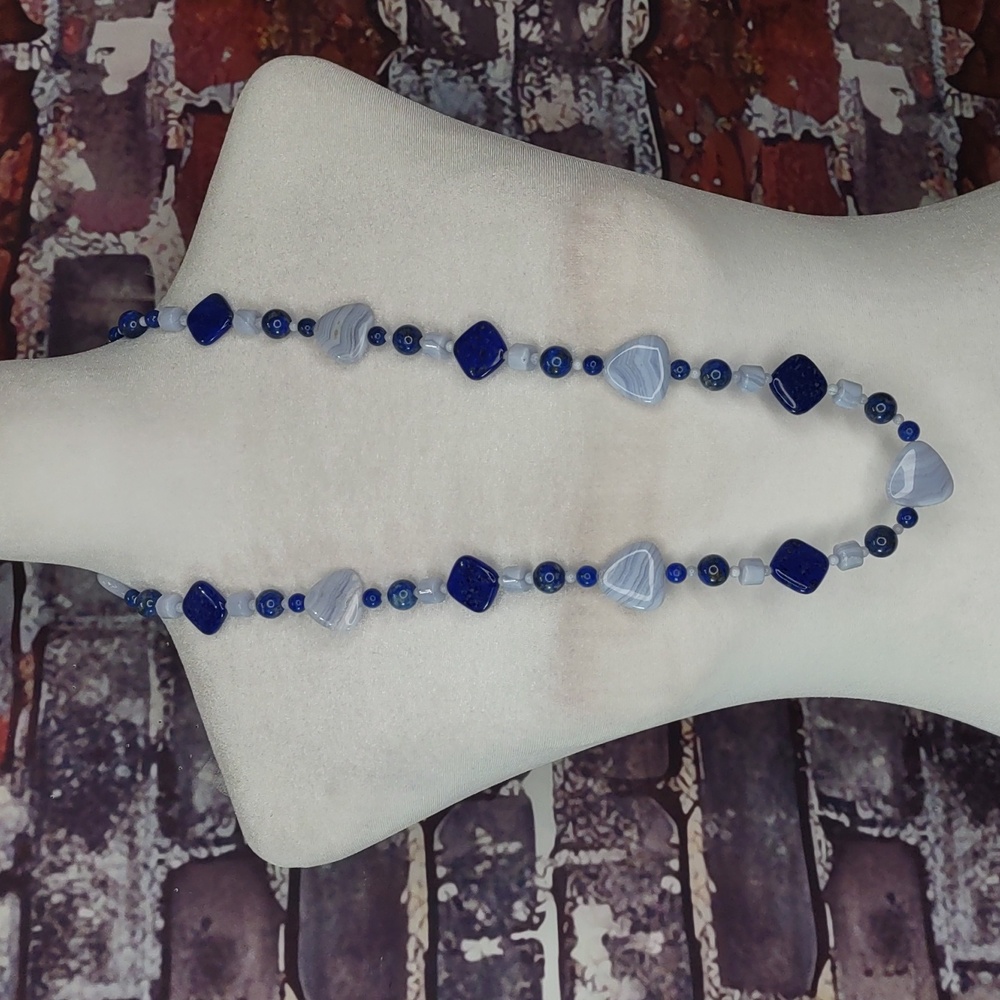 Jay King Lapis/Blue Lace Agate/Sodalite Gemstone Necklace - Picture 4 of 7
